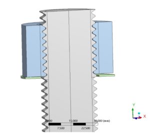 Hydraulisches torsions- und reibungsfreies Anziehverfahren - FE-Modell - Modellierung der Schraube mit Gewinde und schräger Mutter