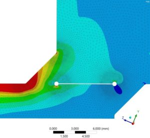 Seminar zur Schweißnahtberechnung mit der FEM - Kerbspannungskonzept - Spannungsplot an der Schweißnaht